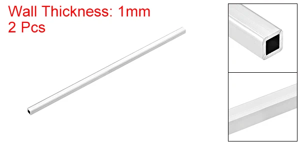 House Home uxcell 2pcs 200mm Length 6063 Aluminum Square Tube Seamless Straight  - £19.65 GBP
