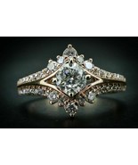 2CT Round Cut Lab-Created Diamond Unique Engagement Ring  14k Rose Gold ... - £124.29 GBP