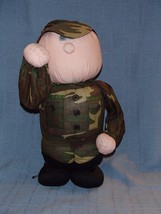 HUGACHUM Saluting Military Man Camouflage Outfit Marines Stuffed Doll RARE 1980 - £15.33 GBP