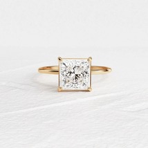 1.50 Ct Princess Cut  Bezel Set Ring, Vintage Style Solitaire Wedding Ring Gifts - £81.07 GBP