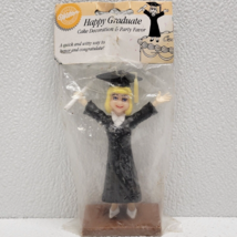 Vintage Wilton Glad Happy Graduate Plastic Cake Topper Blonde Girl Diploma - £9.24 GBP