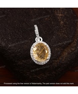 Natural Golden Rutile Quartz Pendant 925Sterling Silver April Birthstone... - £57.41 GBP