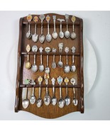 Vintage World Souvenir Spoon Collection 24 Spoon LOT w/ Wood Wall Displa... - €68,39 EUR