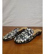 Lucky Brand Christley Black Floral Print Leather Flats Mules Shoes Size ... - $18.66