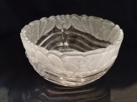 Vintage 24% Clear Led Crystal Bowl from Germany Pressed Glass Frosted - £7.44 GBP