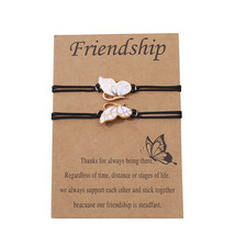 2pcs/set Butterfly Pendant Bracelet for Women Girl Friendship Bracelet Handmade  - £9.93 GBP