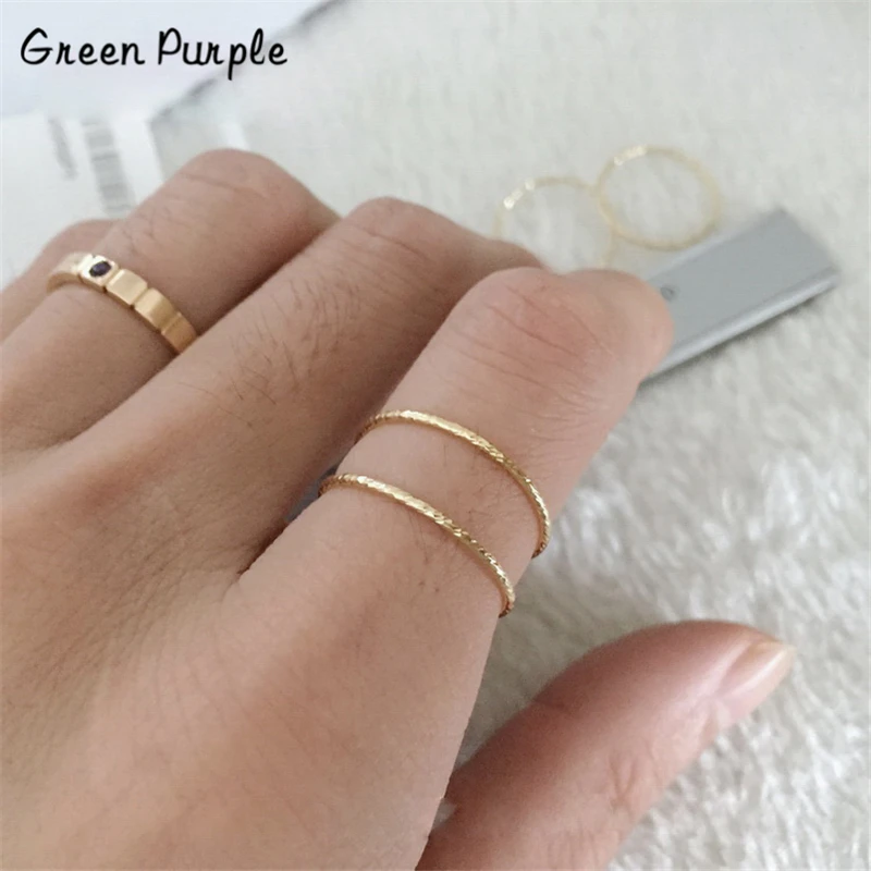 Gold Rings Minimalism Jewelry Ladies Rings Indian Jewelry Knuckle Anillo... - £28.73 GBP