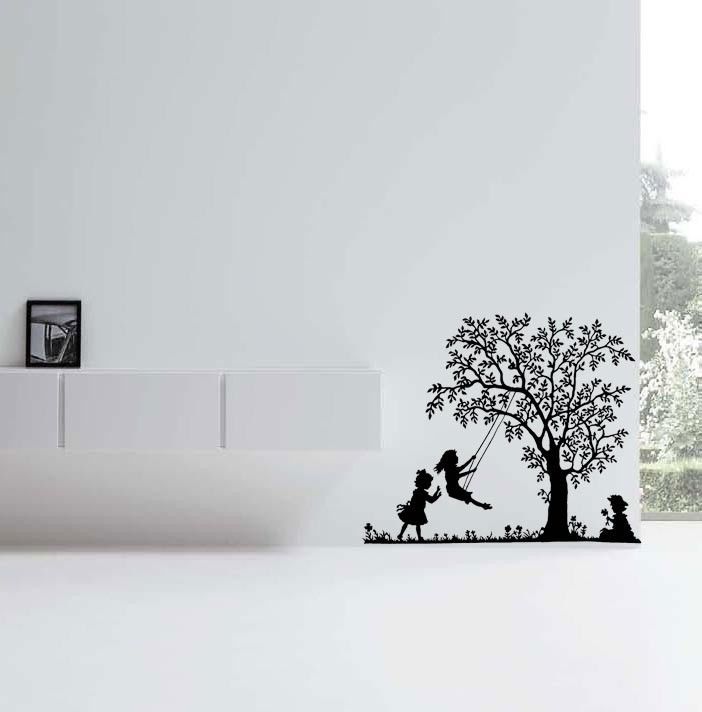 Primary image for Children Swing Tree Vinyl Wall Decal Mural Bedroom Nursery