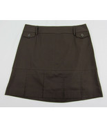 Ann Taylor Loft A-line skirt Cotton short skirt above knee Brown Womens 8 P - €11,13 EUR