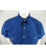 Vintage Fox Collection JC Penny Blue Button Front Shirt Short Sleeve Men... - $58.15 CAD