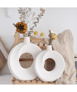 Modern Circle Ceramic Vase Set 2 Minimalist Nordic Boho Ins Style For Ho... - £35.91 GBP