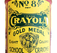 1982 Crayola No. 8 Crayons Tin 1903 VTG Replica Gold Medal Binney &amp; Smit... - $463.92 MXN