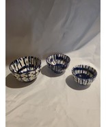 West Elm Indigo Blue And White Nesting Bowls Set of 3 Graduating Size - $29.58 CAD