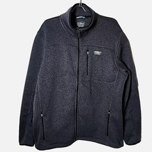 LL Bean Men XXL Tall Fleece Blue Jacket Full Zip Slightly Fitted Sweater 504939 - £29.70 GBP