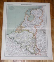 1906 Original Antique French Map Of Holland Netherlands Belgium Ver - £14.38 GBP