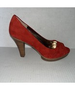 Sofft Madeline Red Suede Pump Open toe Shoe Size 7.5 - $659.71 MXN