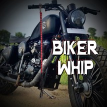 Biker Whip Motorcycle Get Back 42&quot; Leather Whip for Handlebar Red Unisex... - £25.31 GBP