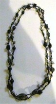 NWOT Premier Black and Silver Beaded Necklace 44&quot; - £18.21 GBP