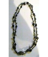 NWOT Premier Black and Silver Beaded Necklace 44&quot; - £17.92 GBP