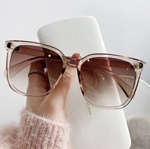 Fashion Oversized Sunglasses Woman Brand Designer Vintage Square Sun Gla... - £12.99 GBP