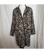 Anne Klein Women&#39;s Black Camel Long Cardigan Sweater size  XL Lion Head ... - $45.36