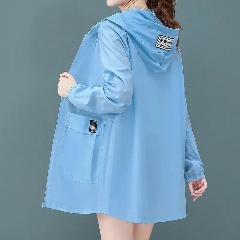  New Fashion Thin Coat Women Jacket Long Sleeve Casual Hooded Female Windbreaker - £134.59 GBP