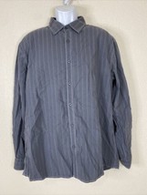 2 Faces Men Size XXL Blue Striped Button Up Shirt Long Sleeve - £5.33 GBP