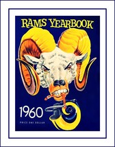 LA Rams 1960 Yearbook Cover Art Poster Print, Retro NFL Football Fan Wall Art - $22.99+