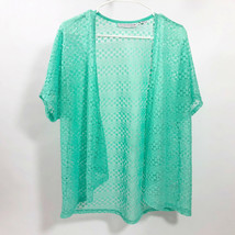 Sag Harbor Mint Green Lace Knit Kimono Wms Size Large - £12.69 GBP