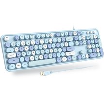 Usb Wired Computer Keyboard - Retro Typewriter Keyboard - Full Size Office Keybo - £43.44 GBP