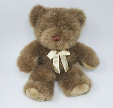 13&quot; Vintage Dan Dee Baby Brown Teddy Bear Original Bow Stuffed Animal Plush Toy - £36.61 GBP
