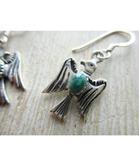 NWT .925 Antiqued Sterling Silver Bird Earrings, Green Malachite, Free S... - £23.76 GBP