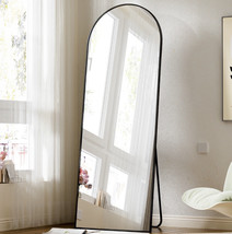 Arched Full Length Mirror 58” 18” Full Body Standing Mirror, Black - £62.47 GBP