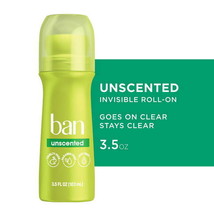 Ban Invisible Roll-On Antiperspirant Deodorant, Unscented, 3.5 oz(D0102H5RR2T.) - £28.18 GBP