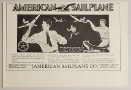 1931 Print Ad American Sailplane Toy Airplanes Clinton,MA Factory Boston,MA - £14.16 GBP