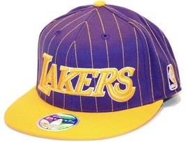 Los Angeles LA Lakers adidas TX87Z NBA Basketball Team Pinstripe Cap Hat S/M - $20.89
