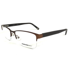 Marchon NYC Eyeglasses Frames BENJAMIN 210 Brown Rectangular Half Rim 54-18-145 - £44.67 GBP