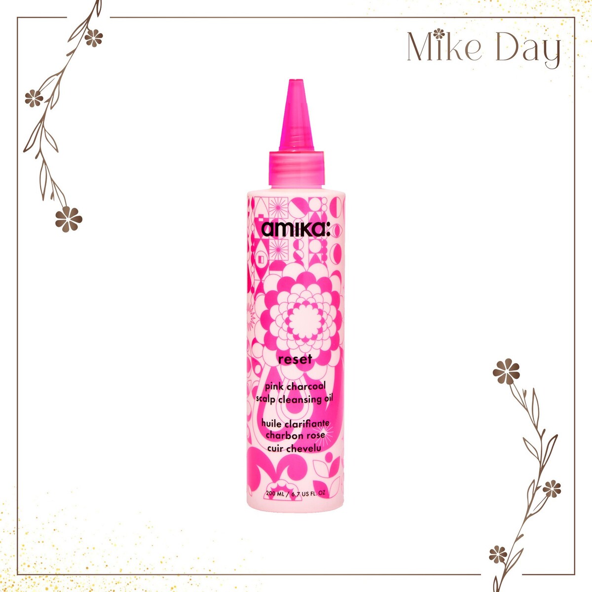 Amika Reset Pink Charcoal Scalp Cleansing Oil 6.7oz Detox &amp; Refresh Unis... - $29.65