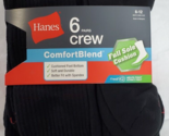 Hanes Men&#39;s Crew Socks 6 Pair X 4 PACKS 24 PAIR Comfort Blend Fresh IQ S... - £41.86 GBP