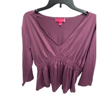 Liz Lange Maternity Womens Size XL Wine Colored 3/4 SLeeve Knit Top SHirt - £8.87 GBP