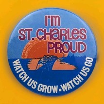 St. Charles Pin Button Vintage Travel Souvenir - £9.73 GBP