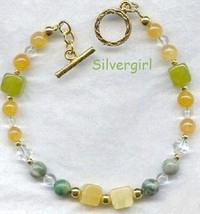 Peach Aventurine Jade Crystal Gemstone Bracelet - £12.63 GBP