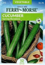GIB Cucumber Spring Burpless Vegetable Seeds Ferry Morse  - $10.00