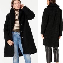J. CREW black Sherpa teddy coat mid length size xs - £106.26 GBP