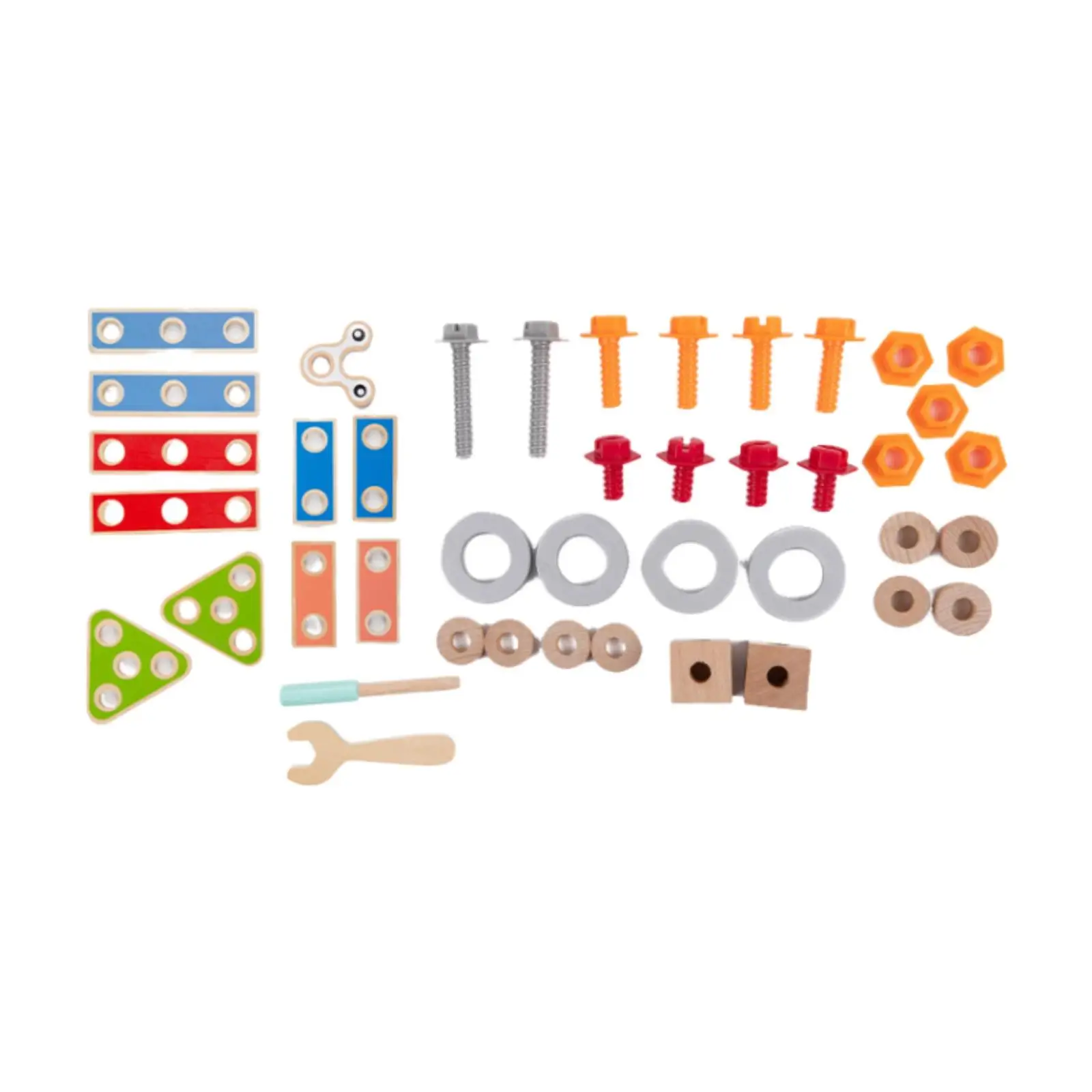 Wooden Nut and Bolts Stacking Toys Building Blocks Set for Birthday Gift Kids - £22.54 GBP+