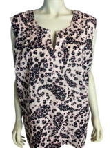 Talbots Plus Women&#39;s Sleeveless Blouse Pink Animal Print 3X - £19.02 GBP