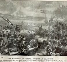 1914 General Bosquet Wounded Sebastopol Crimean War Print Art Antique Mi... - $34.99