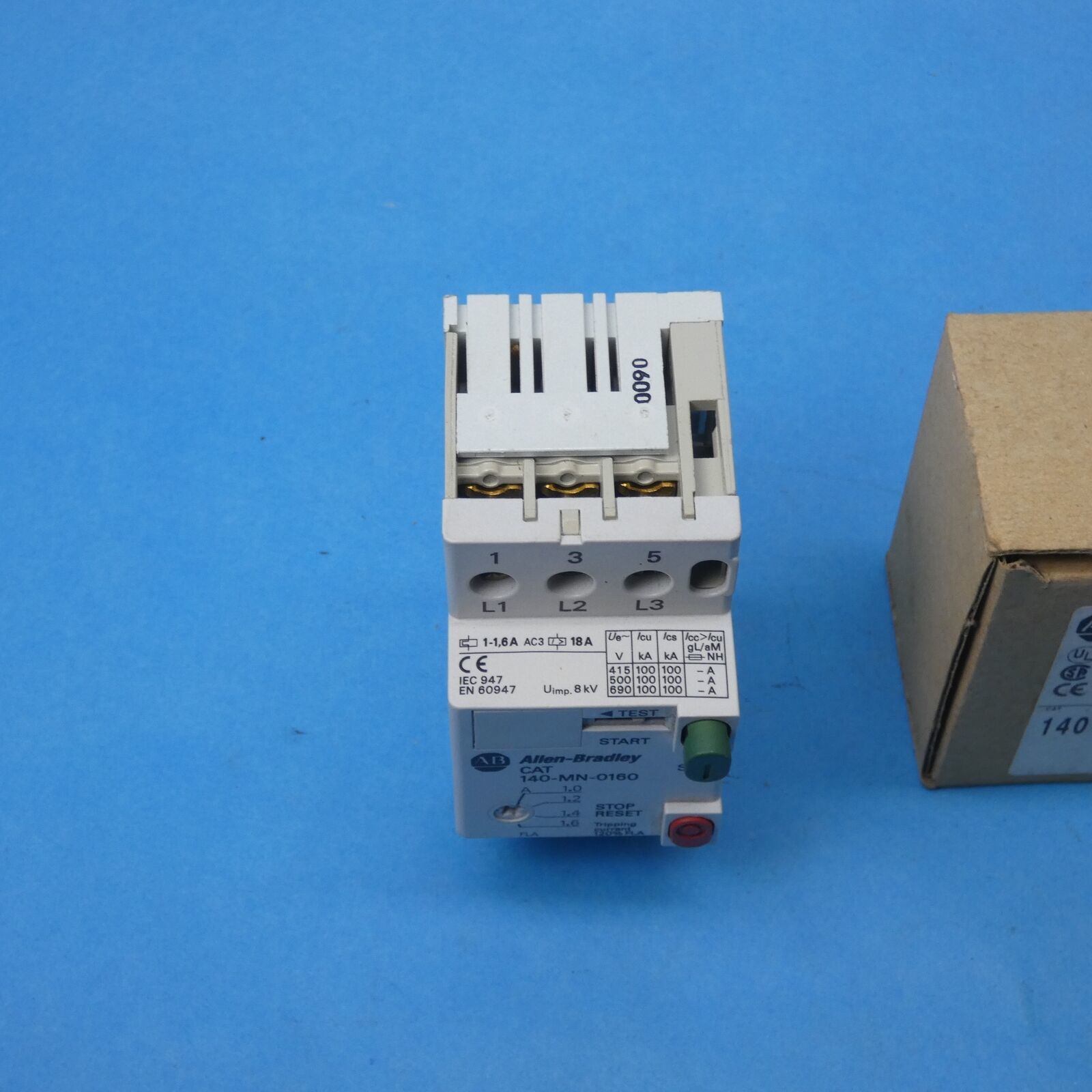 Allen Bradley 140-MN-0160 /C IEC Manual Starter 3 Pole 1.0-1.6A Minor Damage Item image 3
