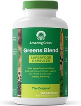 Amazing Grass Greens Blend Superfood Capsules: Super Greens with Organic Spiruli - £43.95 GBP