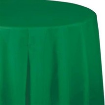 Green Plastic Round Tablecloth 82&quot; Green Party Tableware Decorations Supplies - £13.47 GBP